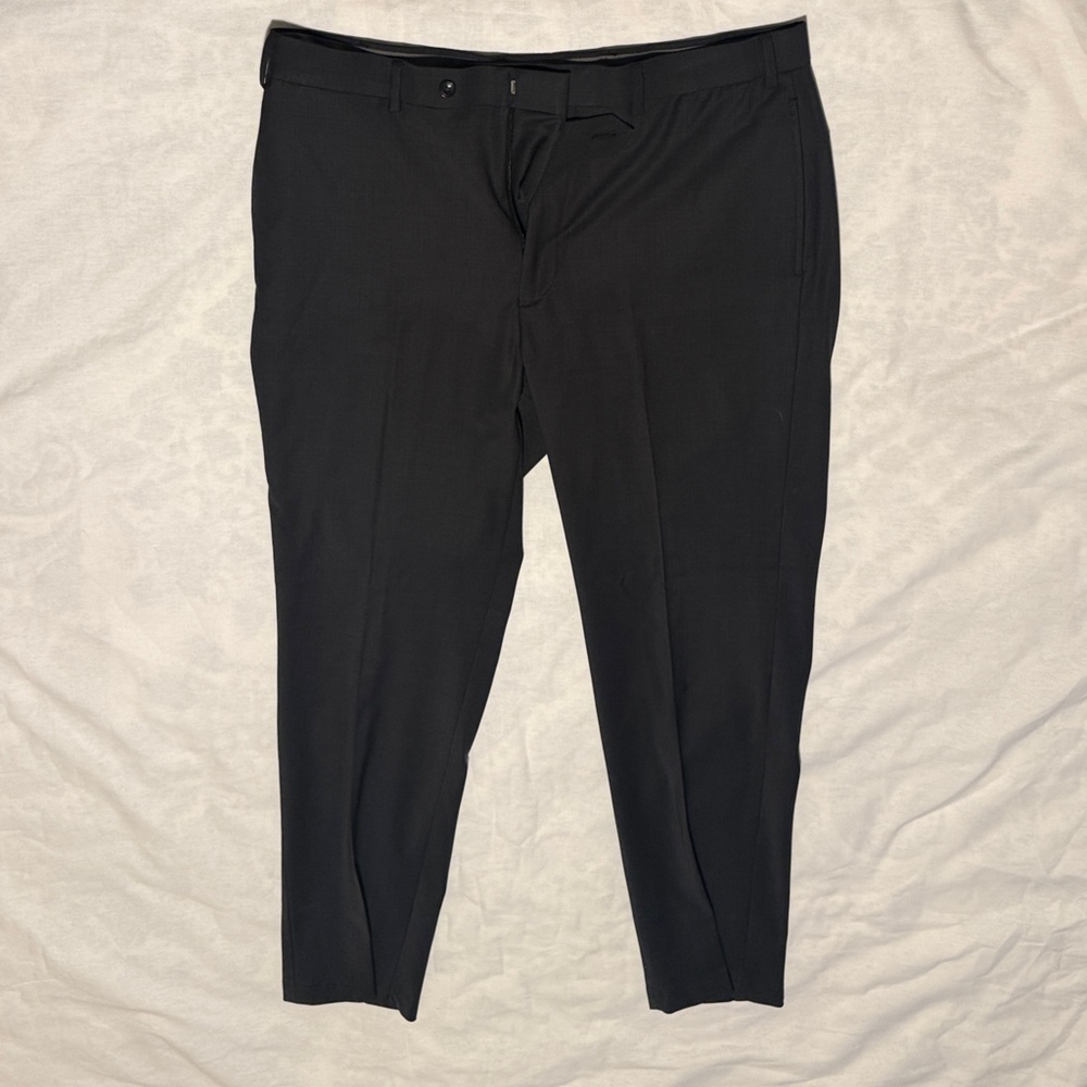 Calvin Klein Men's Slim-Fit Wool-Blend Stretch Suit Pants - Charcoal Gray